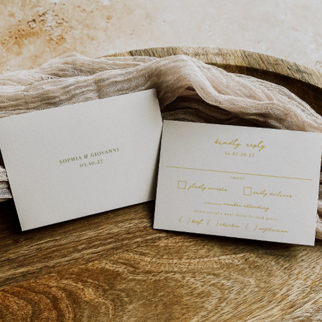 VERONA Gelborange Etage Hochzeit RSVP Karte (Von Creator hochgeladen)