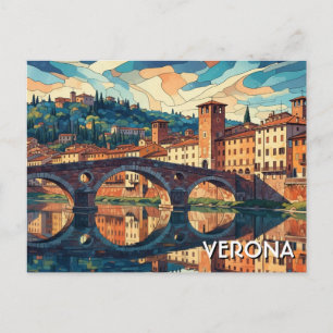 Verona Italien Brücke Reise Postkarte