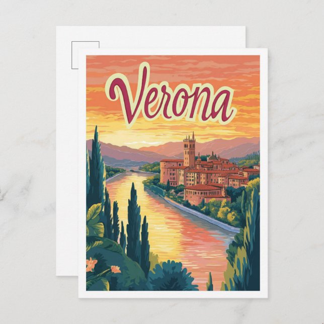 Verona Italien Kunst, Dichtung und Musik Postkarte (Vorne/Hinten)