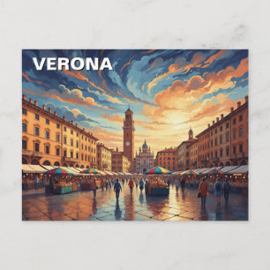 Verona Italien Piazza Reisen Postkarte