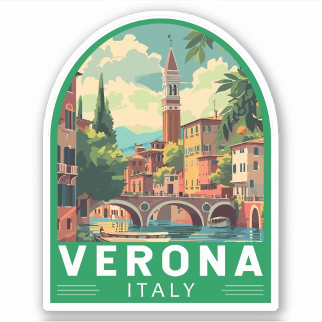 Verona Italien Reisen Kunst Vintag Aufkleber (Vorderseite)