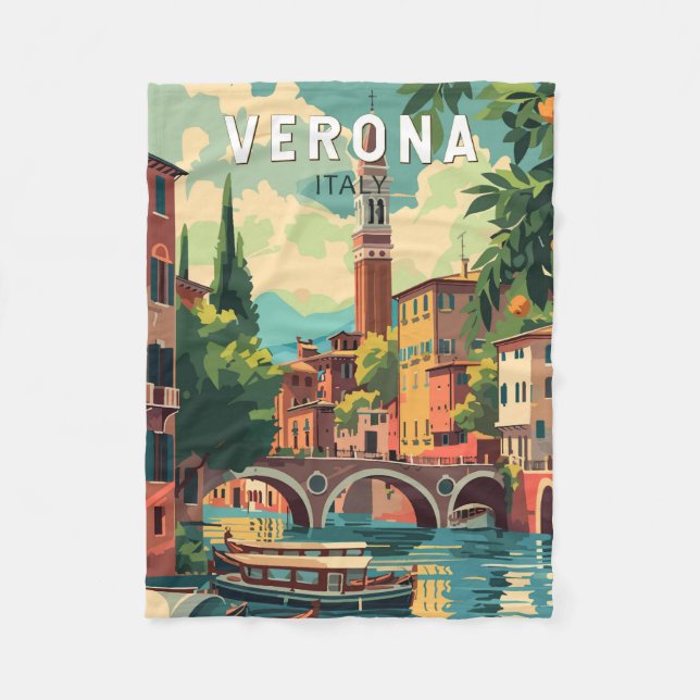 Verona Italien Reisen Kunst Vintag Fleecedecke (Vorderseite)