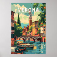 Verona Italien Reisen Kunst Vintag