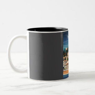 Verona Italien Vintage Minimal Retro Reiseplakat Zweifarbige Tasse
