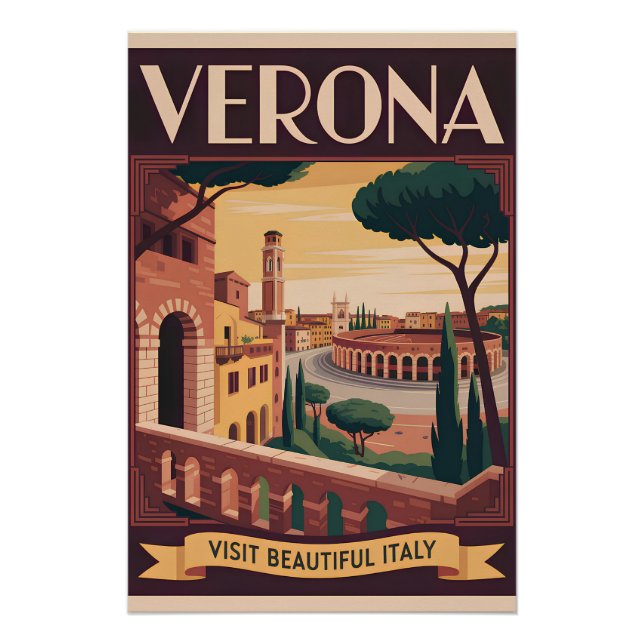 Verona Italien vintage Poster (Vorderseite)