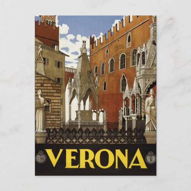 Verona, Italien Vintage Postkarte (Vorderseite)
