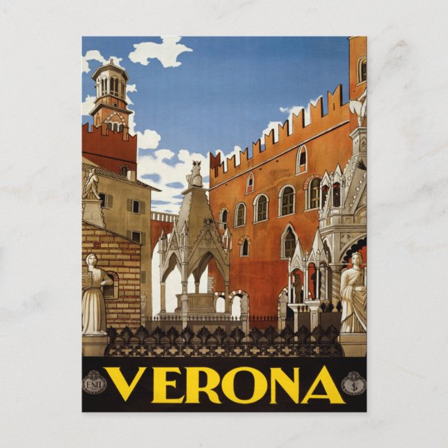 Verona, Italien Vintage Travel Postcard Postkarte (Vorderseite)