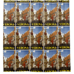 Verona Italien Vintage Travel Poster Duschvorhang