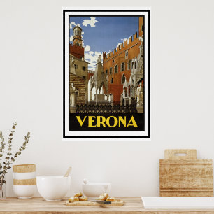 VERONA ITALIEN VINTAGER STIL POSTER