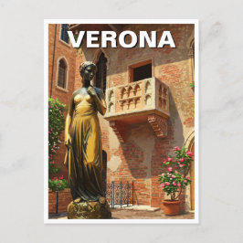 Verona Juliet Statue Balcony Italien Reisen Postkarte