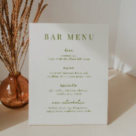 VERONA Moss Green Bar Menu List Sockelschild
