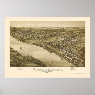 Verona & Oakmont, PA Panorama Karte - 1896 Poster