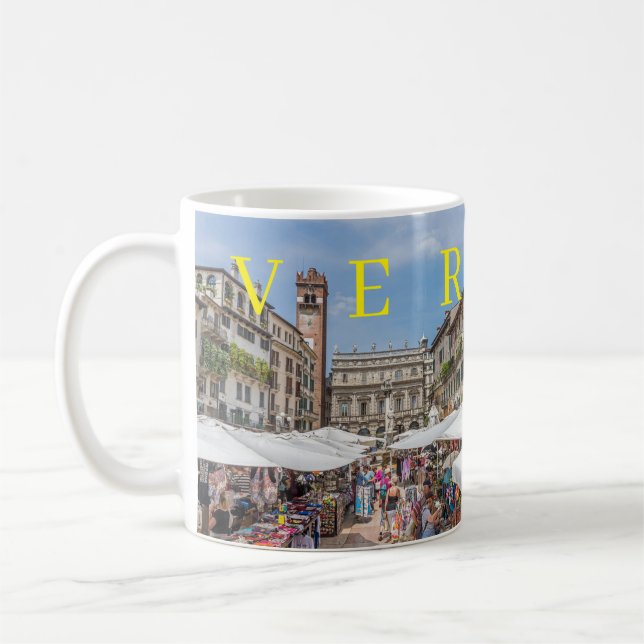 Verona Piazza Erbe Blick Kaffee Tasse (Links)