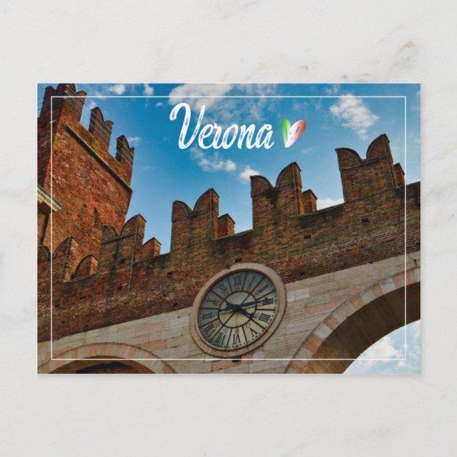 Verona, Portoni della Bra gateway, Italien Postkarte (Vorderseite)
