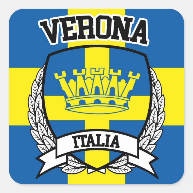 Verona Quadratischer Aufkleber (Vorderseite)