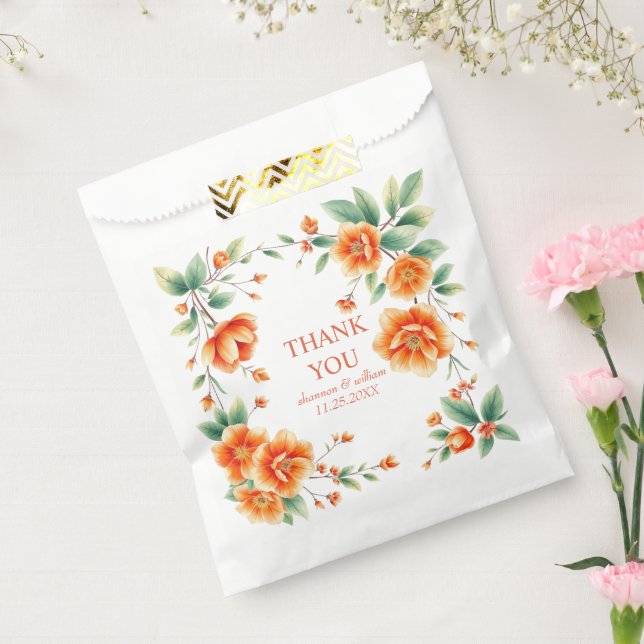 Verona Sonnenuntergang Orangenrahmen Hochzeit Dank Geschenktütchen (Versiegelt)
