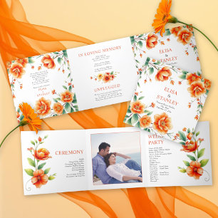 Verona Sonnenuntergang Orangensaft Blume und Foto Dreifach-gefaltete Programmkarte