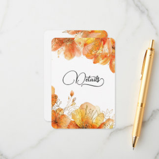 Verona Sunset Blooms Gold Wedding Details Begleitkarte