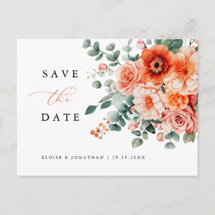 Verona Sunset Bright Orange Modern Save the Date Postkarte