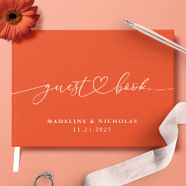 Verona Sunset Calligraphy Simple Modern Wedding Gästebuch