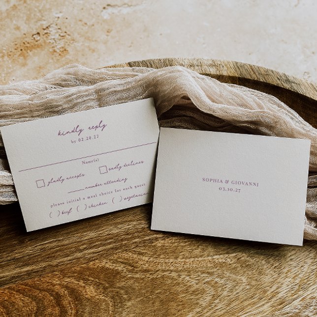 VERONA Sunset Mauve Meal Choice Hochzeit RSVP Karte (Von Creator hochgeladen)