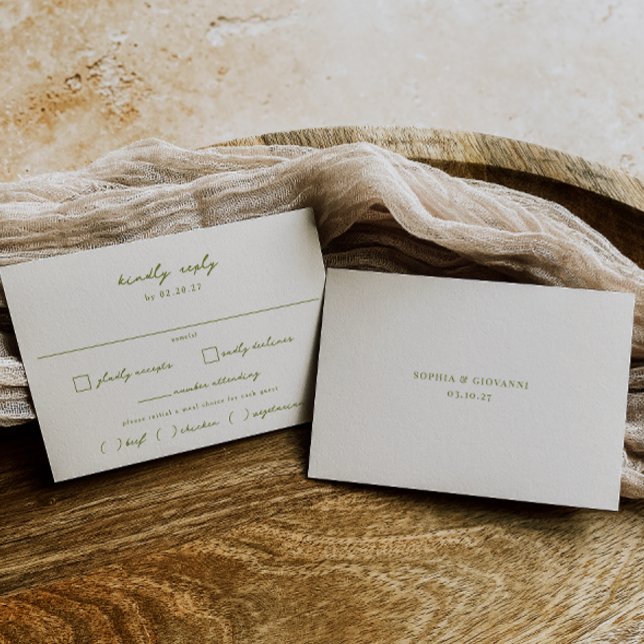 VERONA Sunset Moss Meal Choice Hochzeit RSVP Karte (Von Creator hochgeladen)