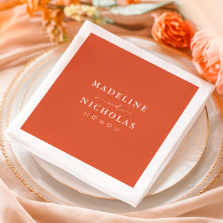 Verona Sunset Orange Moderne einfache Hochzeit Serviette