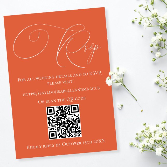 Verona Sunset Wedding Website UAWG RSVP Karte (Verona Sunset Wedding Website RSVP)