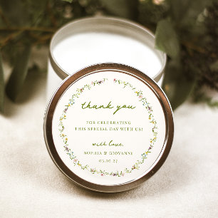 VERONA Wildblume Wreath Wedding Runder Aufkleber