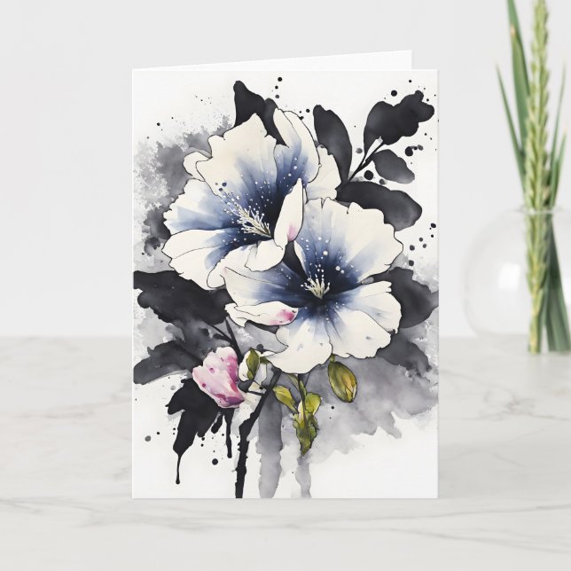 Veronica - Aquarellblumen Karte (Vorderseite)