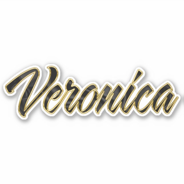 Veronica black gold Lettering Aufkleber Sticker (Vorderseite)