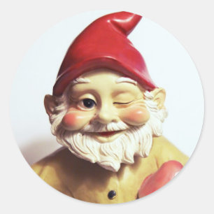 Veronica der Gnome Runder Aufkleber