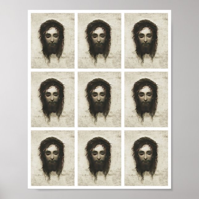 Veronica Veil Shroud Jesus Face Crown Thorns Multi Poster (Vorne)