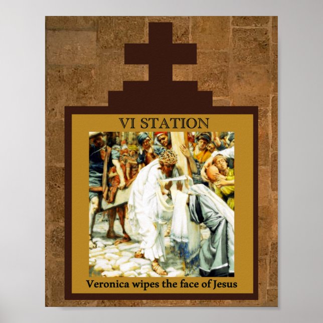 Veronica wischt das Gesicht von Jesus Station 6 Po Poster (Vorne)