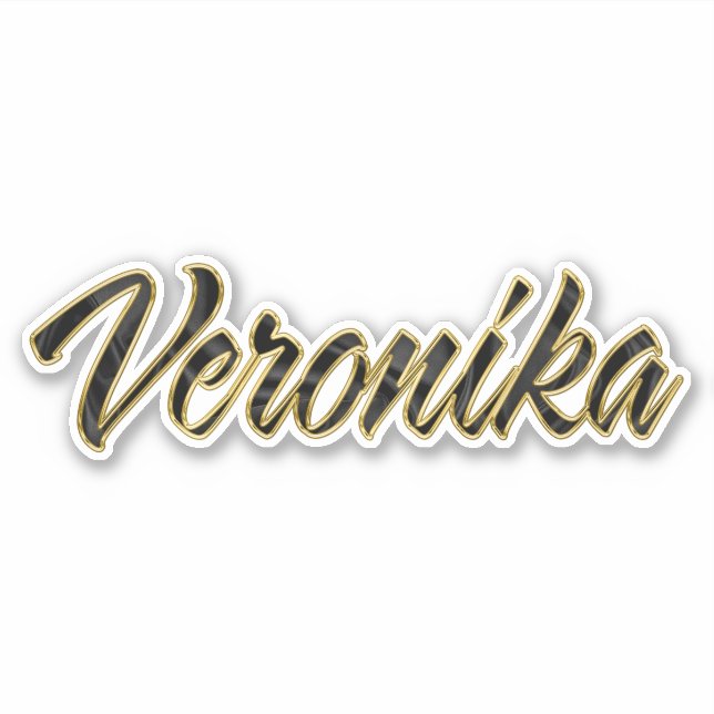 Veronika black gold Lettering Aufkleber Sticker (Vorderseite)