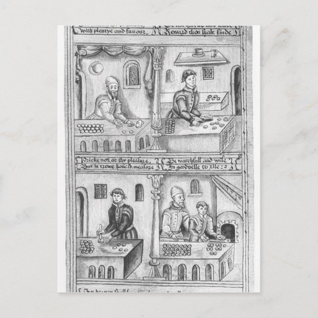 Verordnung der Bäcker von York, 1595-96 Postkarte (Vorderseite)