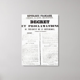 Verordnung u. Proklamation durch Napoleon Leinwanddruck