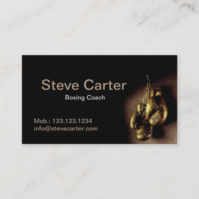 Verpacken-Trainer-Handschuh-Prize Visitenkarte (Vorderseite)