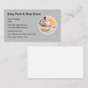 Verpacken und Versand Paket Logo Visitenkarte