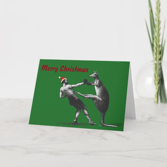 Verpacken-Weihnachtskänguruh Feiertagskarte (Vorderseite)