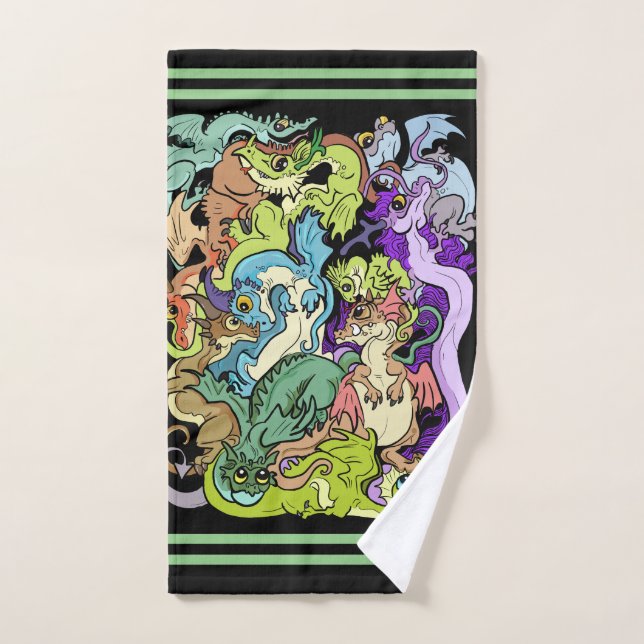 verpackt in Party Dragons Badhandtuch Set (Handtuch)