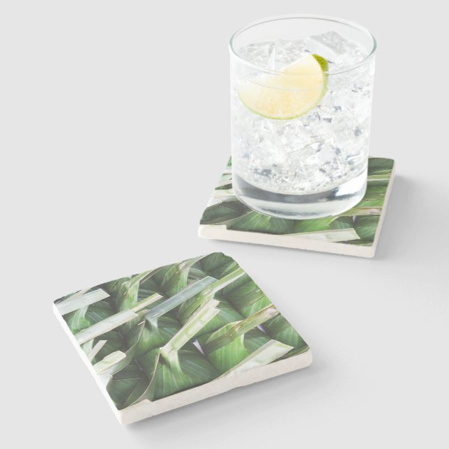 verpackte Bananenleaf-Packungen Steinuntersetzer (Seitenansicht)
