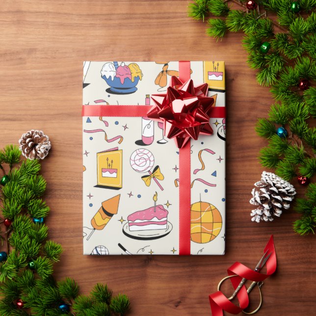 verpacktes Geschenk mit Liebe Geschenkpapier (Feiertagsgeschenk)