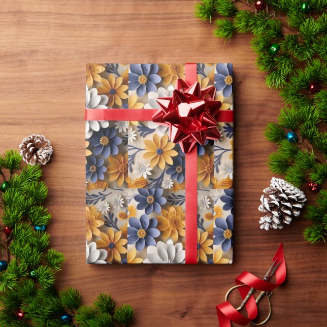 verpacktes Geschenk mit Liebe Geschenkpapier (Feiertagsgeschenk)