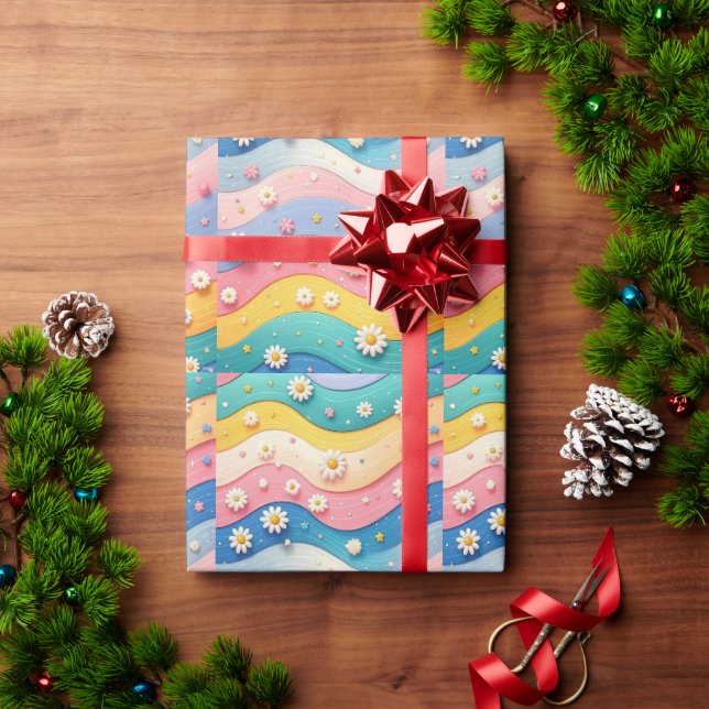 verpacktes Geschenk mit Liebe Geschenkpapier (Feiertagsgeschenk)