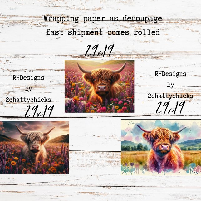 Verpackung für Decoupage 3 Whimsical Highlands Geschenkpapier Set (Von Creator hochgeladen)