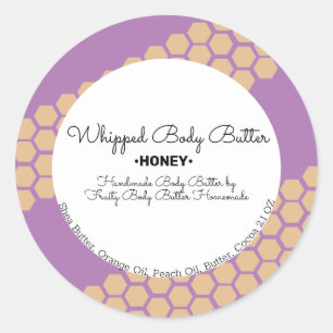 Verpackung für honigverschweißte Body Butter Bath  Runder Aufkleber