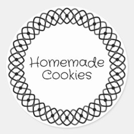 Verpackung für Schwarz-Weiß-Bäckerei Runder Aufkleber