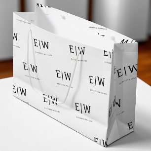 Verpackung für Schwarz-weiße Unternehmen Große Geschenktüte