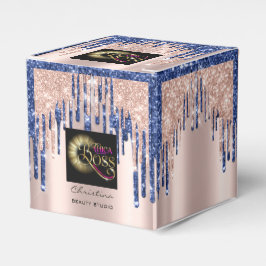 Verpackung Logo Rose Tropfen Blue Navy Schönheit Geschenkschachtel